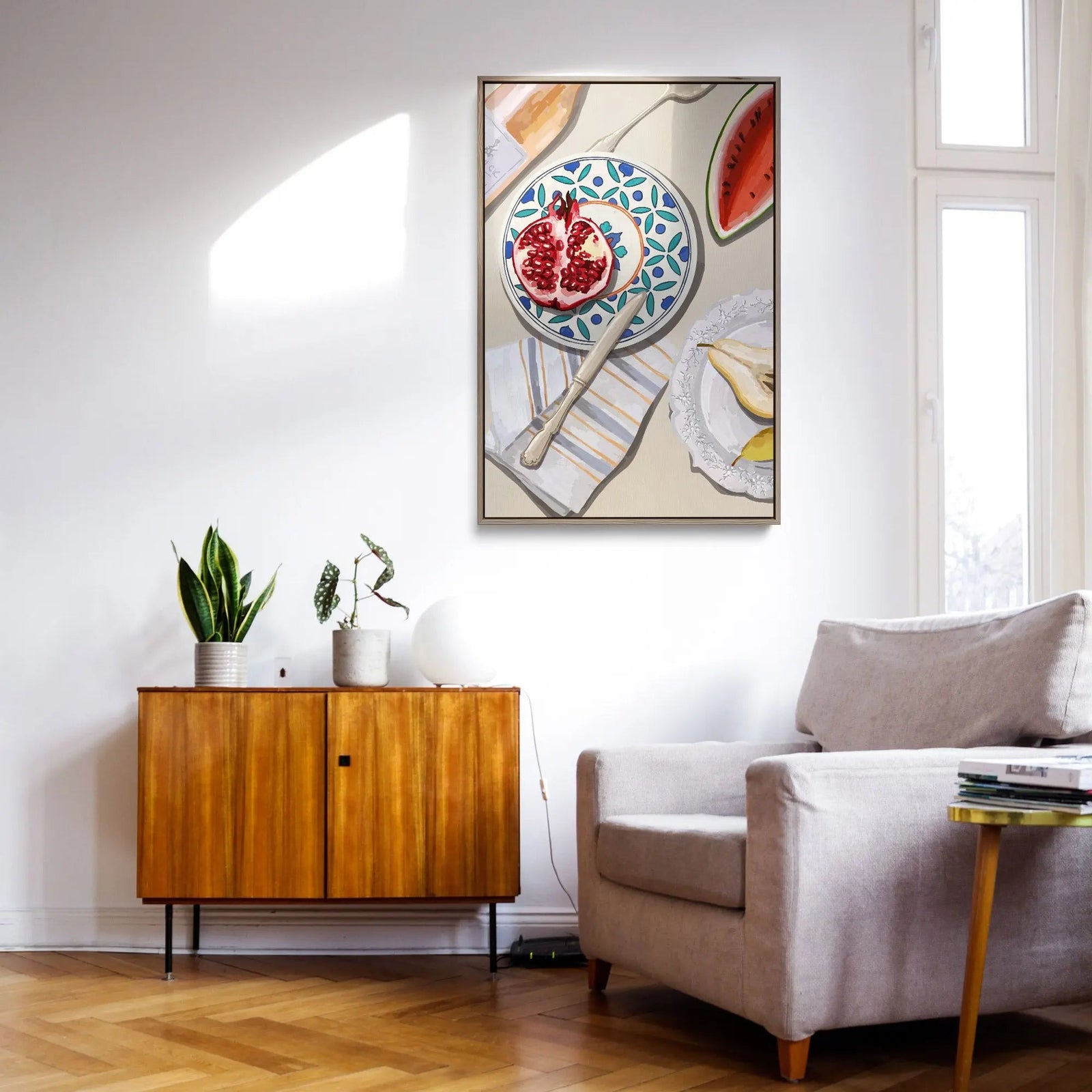 Fruity Wine Pairing - Contemporary Still Life Art - Stretched Canvas Print or Framed Fine Art Print - Artwork I Heart Wall Art Australia 