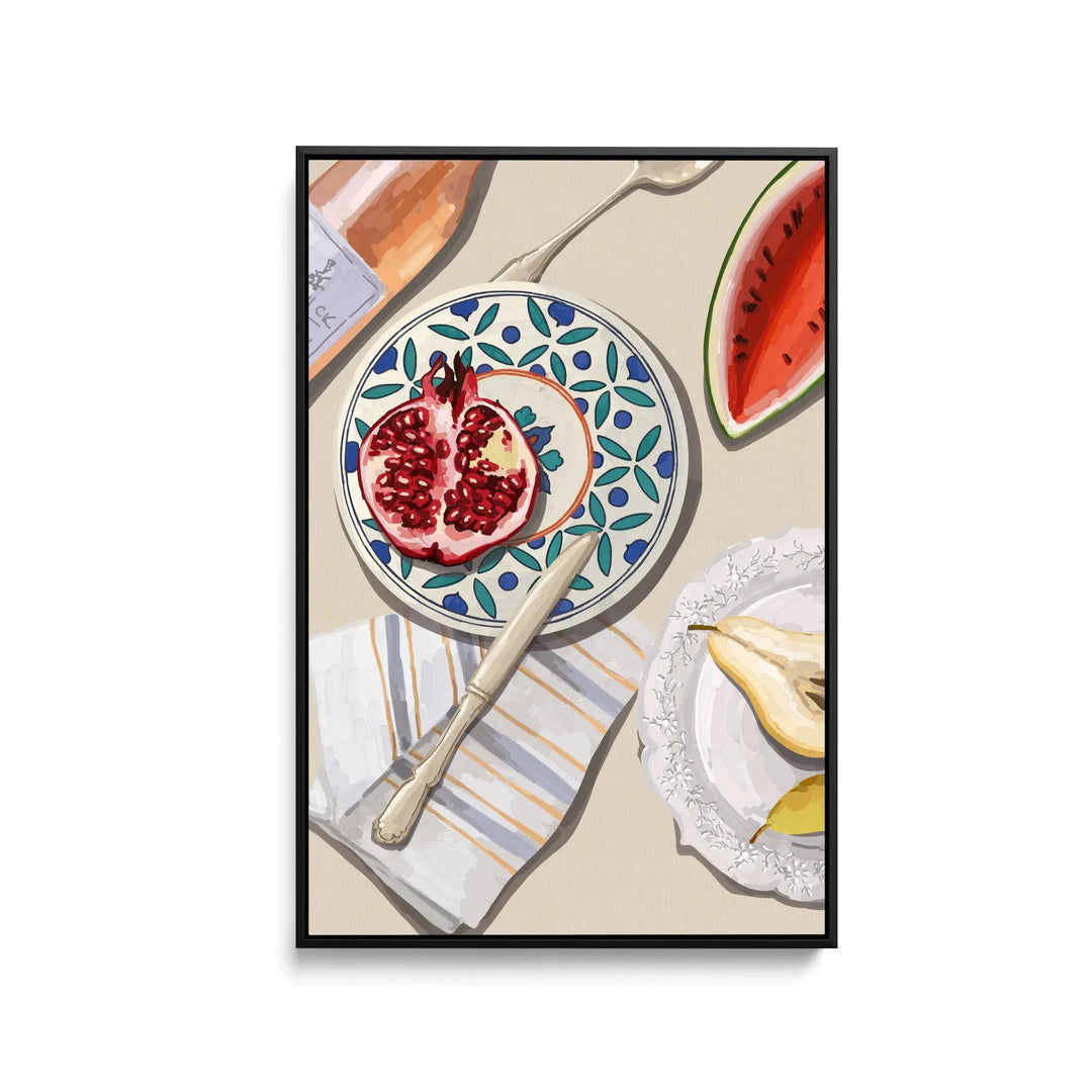 Fruity Wine Pairing - Contemporary Still Life Art - Stretched Canvas Print or Framed Fine Art Print - Artwork I Heart Wall Art Australia 