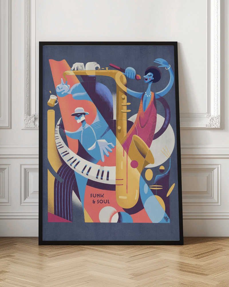 Funk &amp;amp; Soul Geometric - Stretched Canvas, Poster or Fine Art Print - I Heart Wall Art - Poster Print, Canvas Print or Framed Art Print
