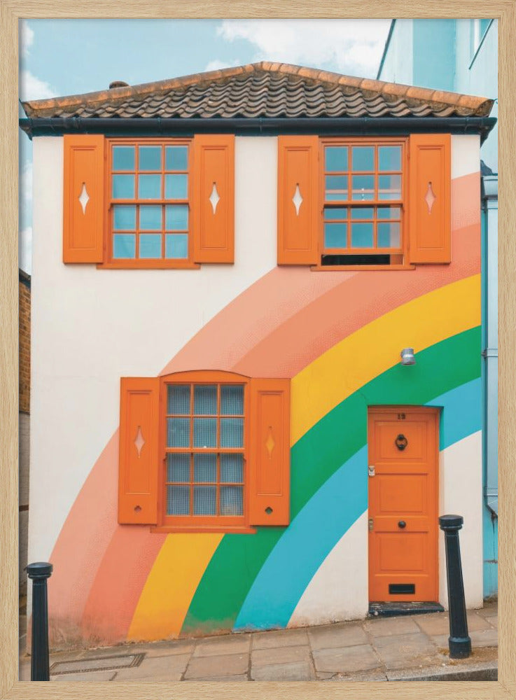 Funky Rainbow House - Stretched Canvas, Poster or Fine Art Print I Heart Wall Art