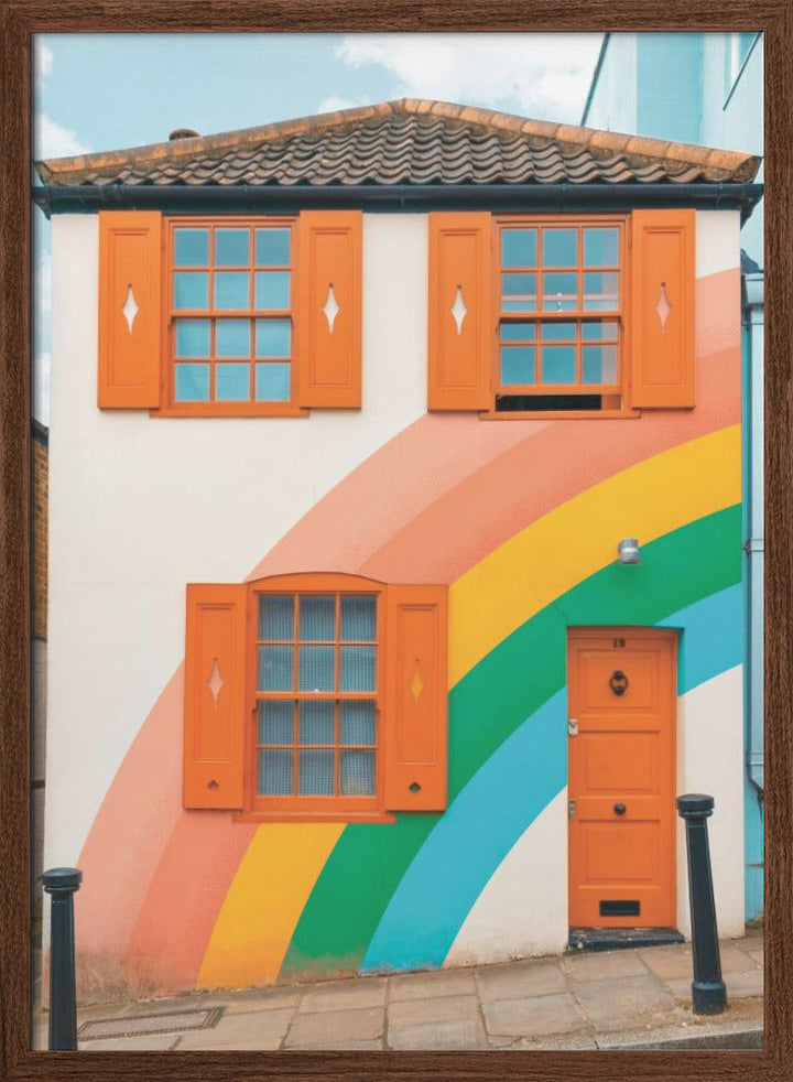 Funky Rainbow House - Stretched Canvas, Poster or Fine Art Print I Heart Wall Art