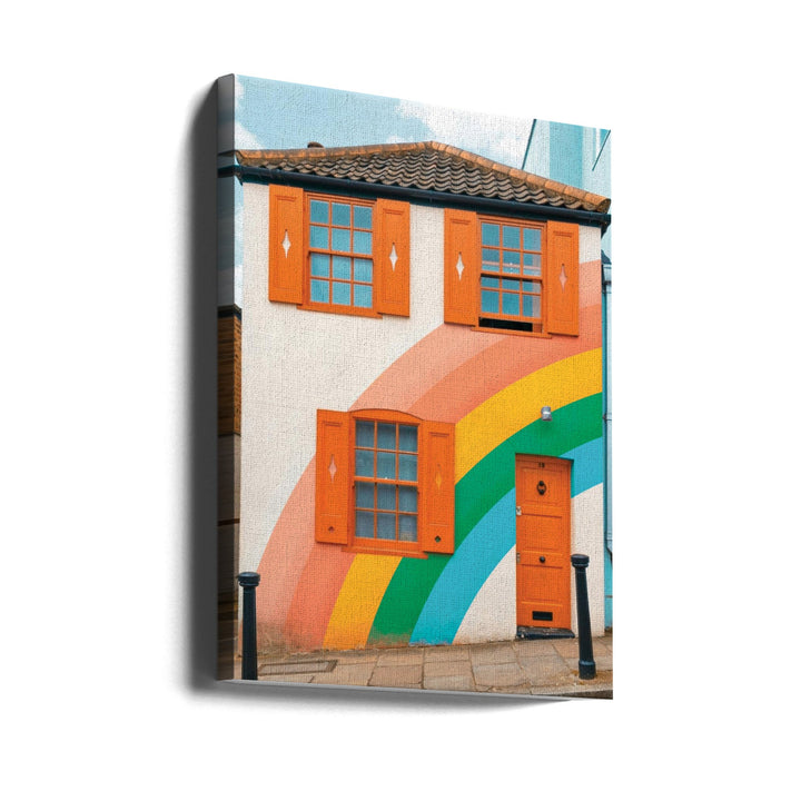 Funky Rainbow House - Stretched Canvas, Poster or Fine Art Print I Heart Wall Art