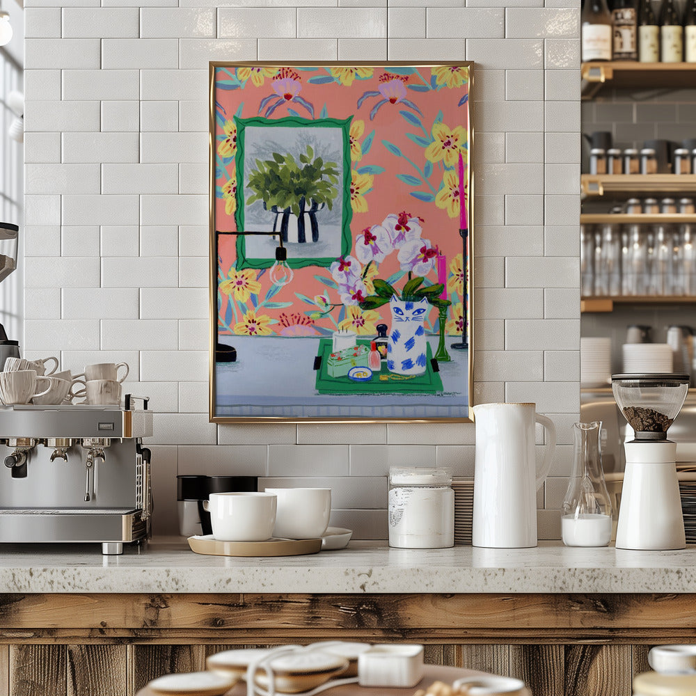 Funky Wallpaper - Stretched Canvas, Poster or Fine Art Print I Heart Wall Art