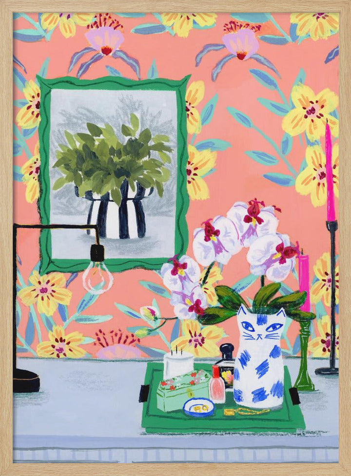 Funky Wallpaper - Stretched Canvas, Poster or Fine Art Print I Heart Wall Art