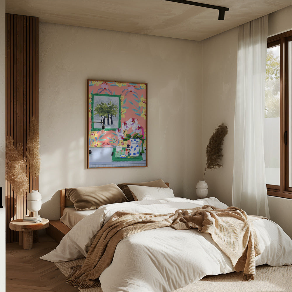 Funky Wallpaper - Stretched Canvas, Poster or Fine Art Print I Heart Wall Art