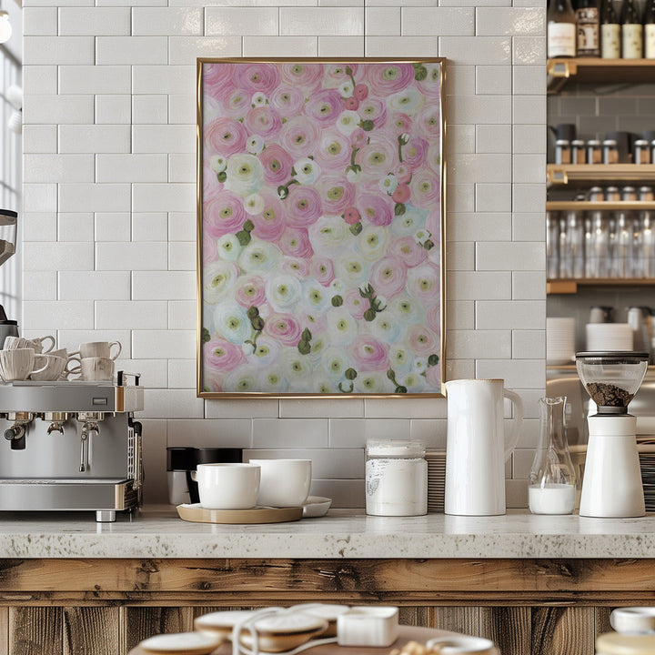 Gabry painterly ranunculus - Stretched Canvas, Poster or Fine Art Print I Heart Wall Art