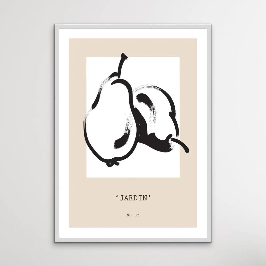Galerie Jardin Number Two -  Minimalist Black and White Pear Line Drawing Classic Art Print - I Heart Wall Art