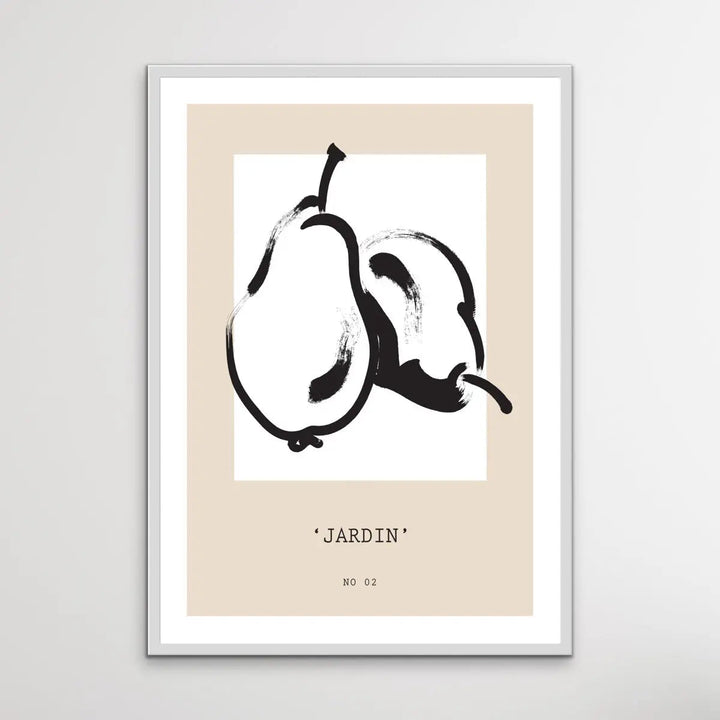 Galerie Jardin Number Two -  Minimalist Black and White Pear Line Drawing Classic Art Print - I Heart Wall Art
