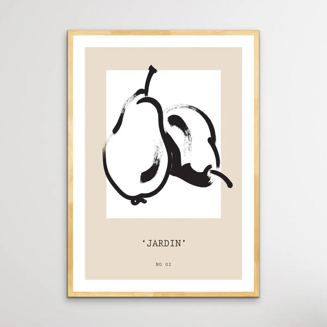 Galerie Jardin Number Two -  Minimalist Black and White Pear Line Drawing Classic Art Print - I Heart Wall Art