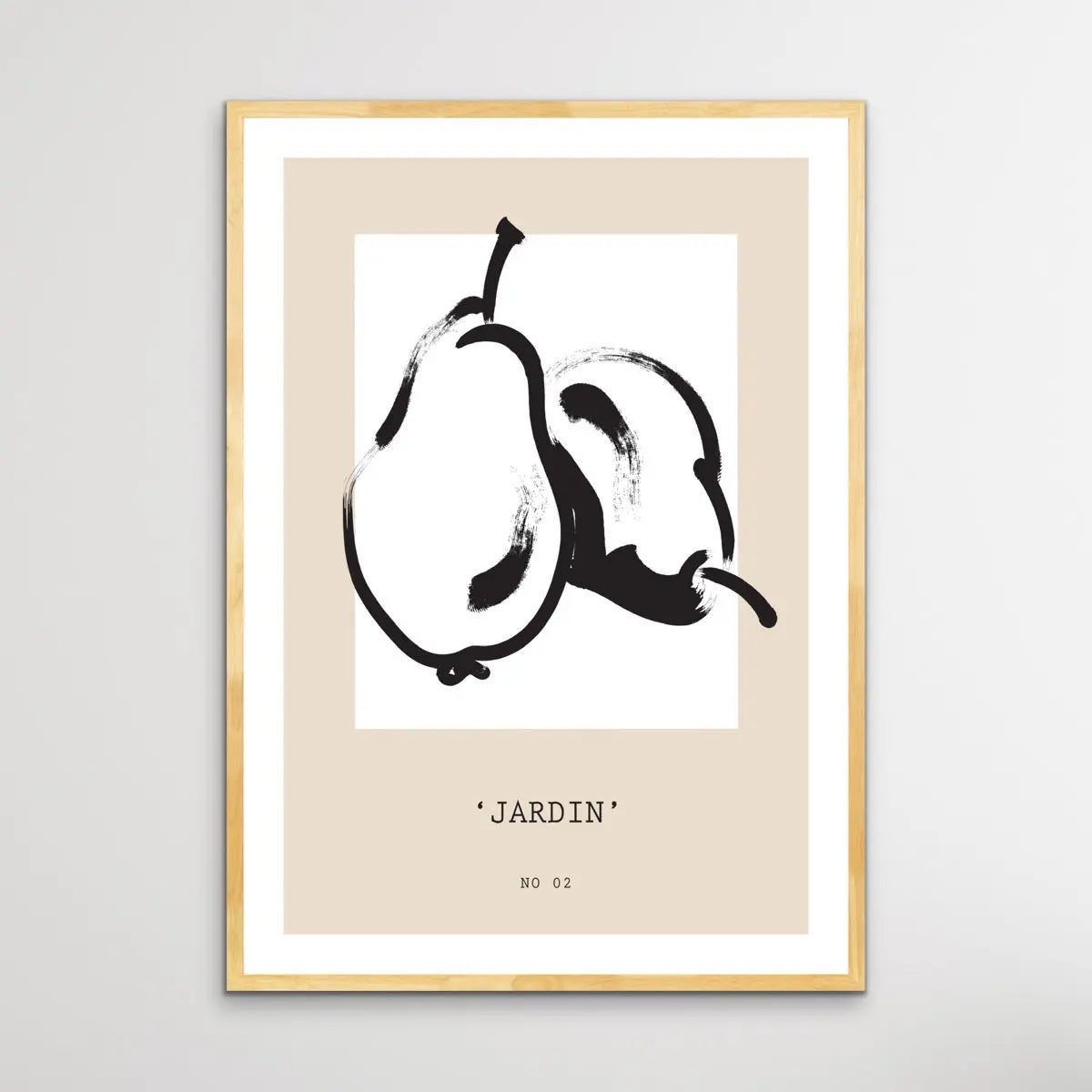 Galerie Jardin Number Two -  Minimalist Black and White Pear Line Drawing Classic Art Print - I Heart Wall Art