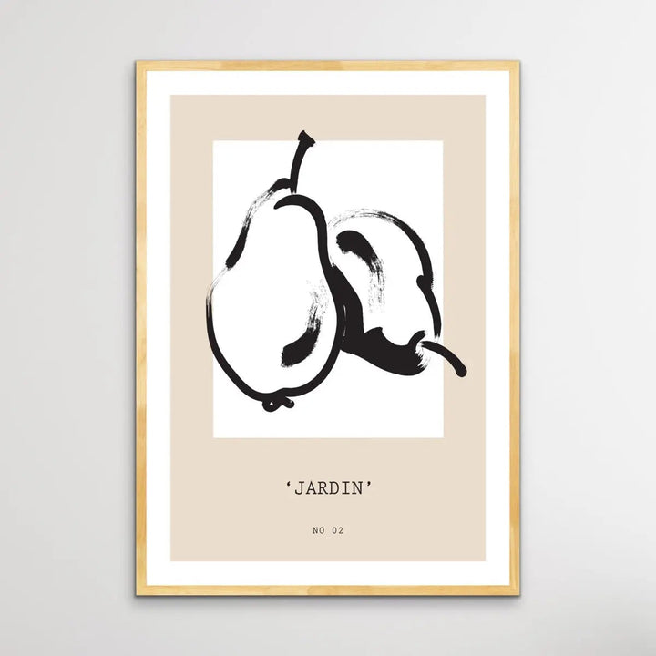 Galerie Jardin Number Two -  Minimalist Black and White Pear Line Drawing Classic Art Print - I Heart Wall Art
