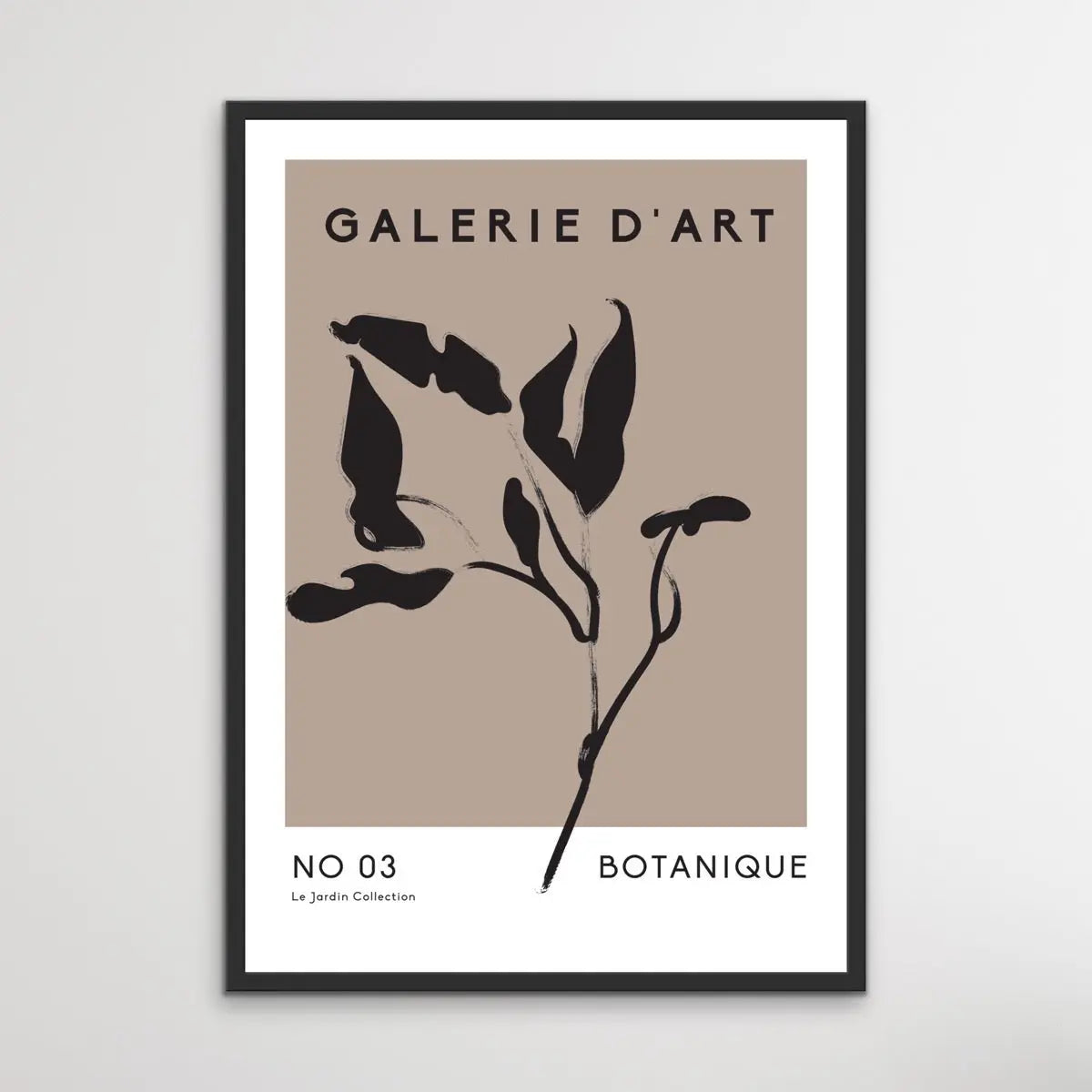 Gallerie Botanique Geometric Print -  Minimalist Black and White Floral Classic Art Print - I Heart Wall Art