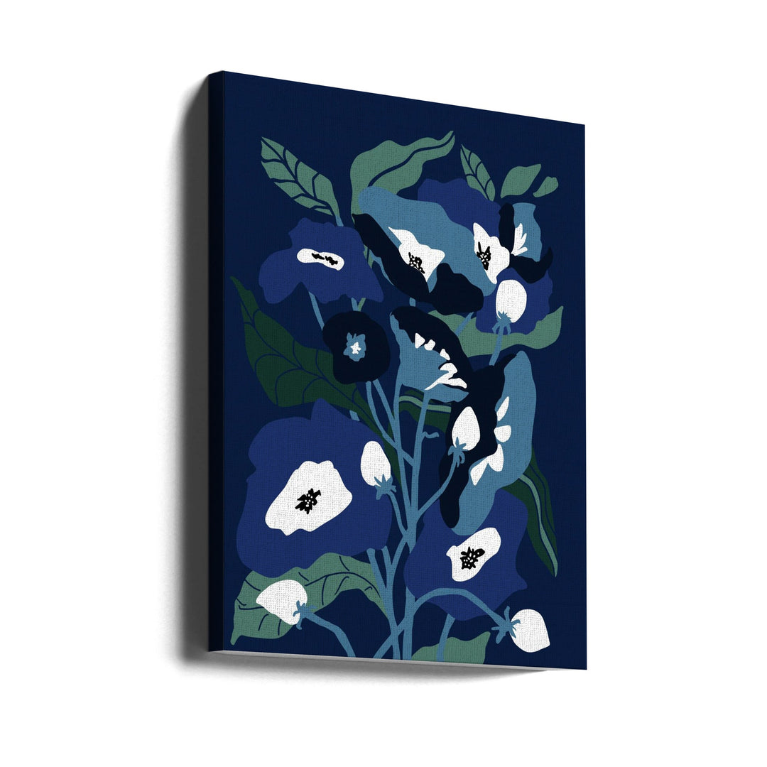 Garden Flowers At Night - Stretched Canvas, Poster or Fine Art Print I Heart Wall Art