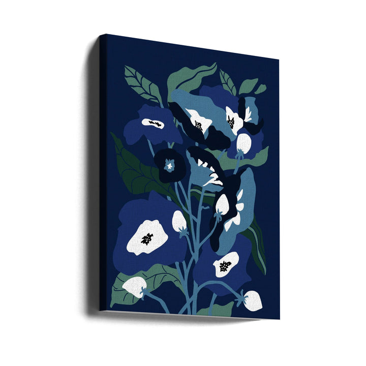 Garden Flowers At Night - Stretched Canvas, Poster or Fine Art Print I Heart Wall Art