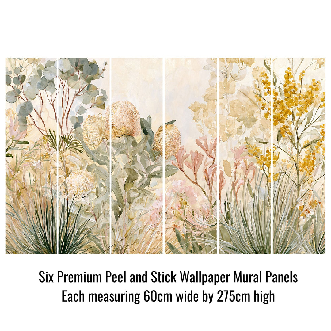 Garden Melody- Floral Peel and Stick Premium Wallpaper Mural
