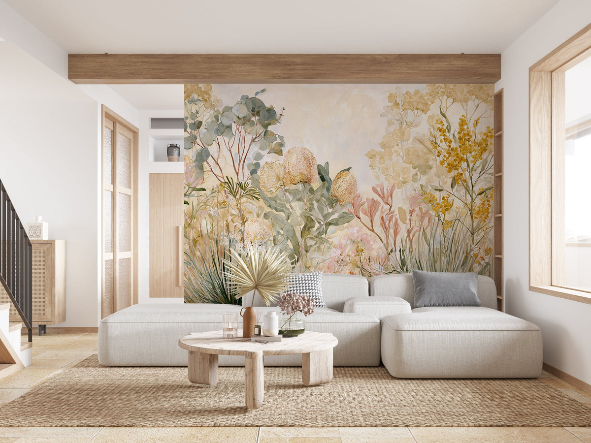 Garden Melody- Floral Peel and Stick Premium Wallpaper Mural