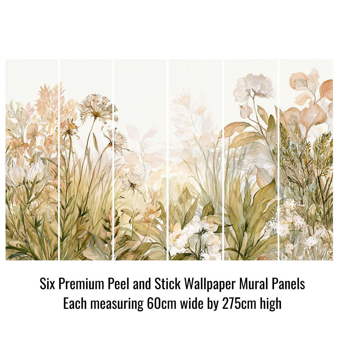Garden Muse- Floral Peel and Stick Premium Wallpaper Mural