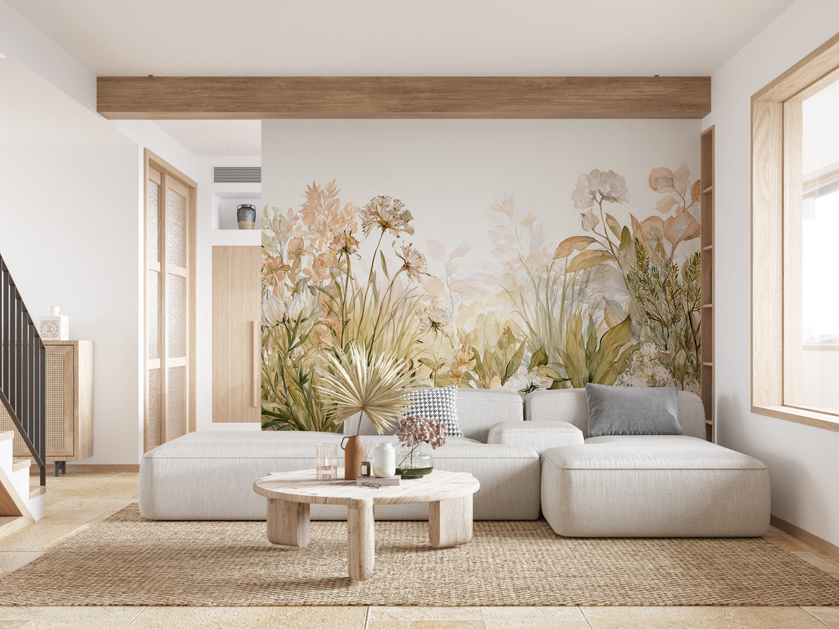 Garden Muse- Floral Peel and Stick Premium Wallpaper Mural