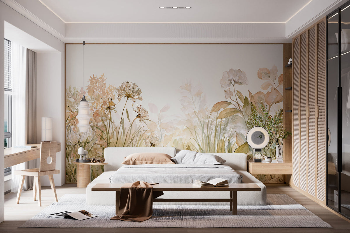 Garden Muse- Floral Peel and Stick Premium Wallpaper Mural
