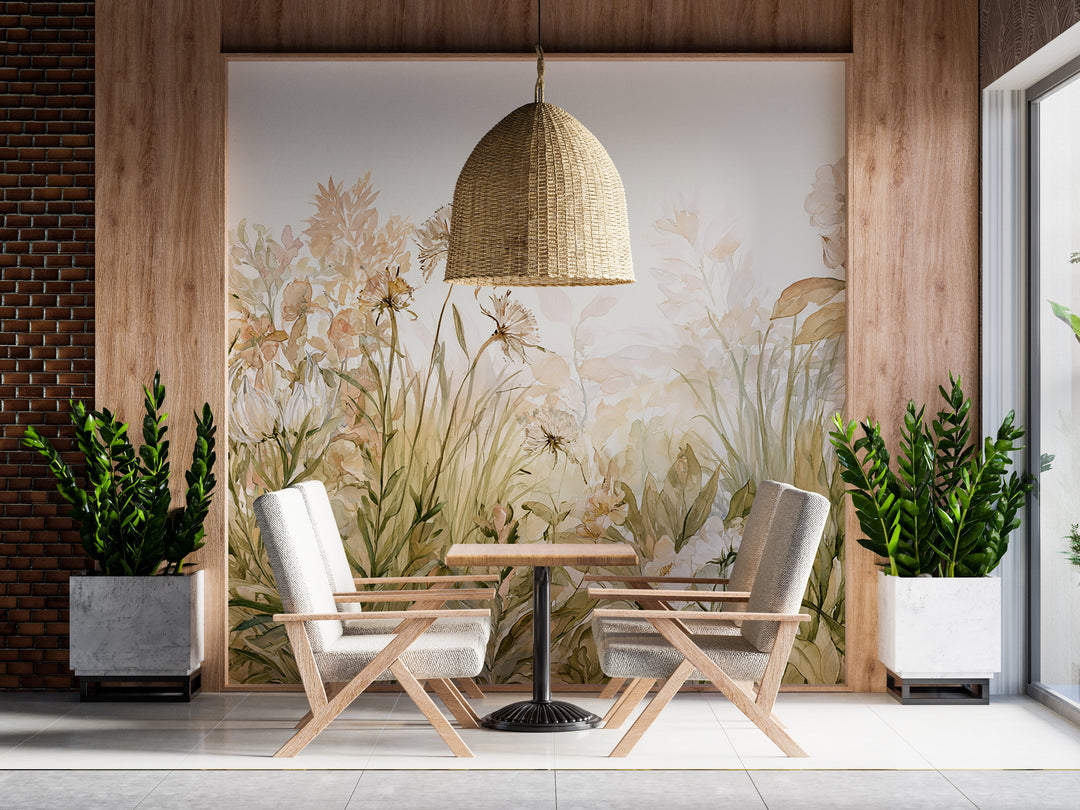Garden Muse- Floral Peel and Stick Premium Wallpaper Mural