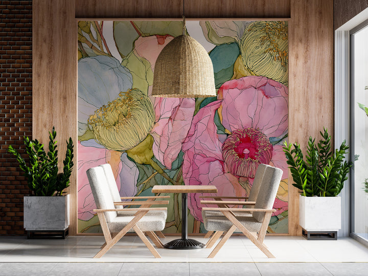 Garden Story - Floral Peel and Stick Premium Wallpaper Mural