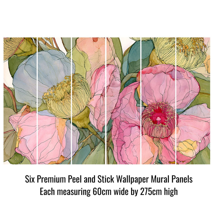 Garden Story - Floral Peel and Stick Premium Wallpaper Mural