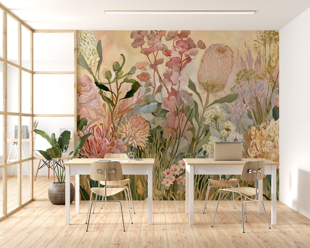 Garden Waltz- Floral Peel and Stick Premium Wallpaper Mural