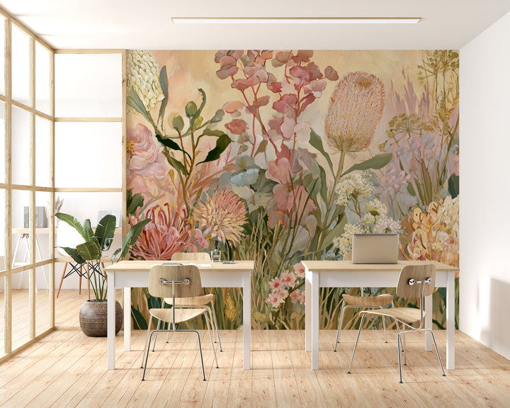 Garden Waltz- Floral Peel and Stick Premium Wallpaper Mural