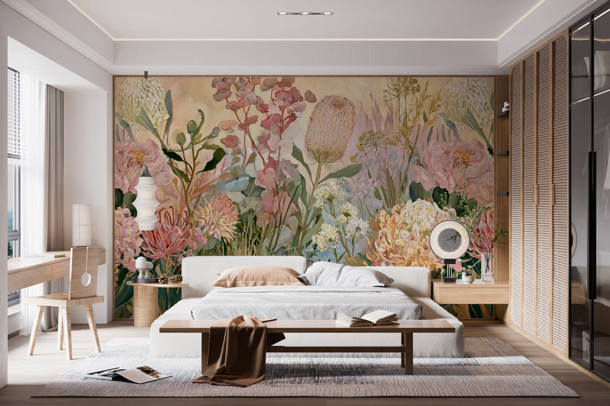 Garden Waltz- Floral Peel and Stick Premium Wallpaper Mural