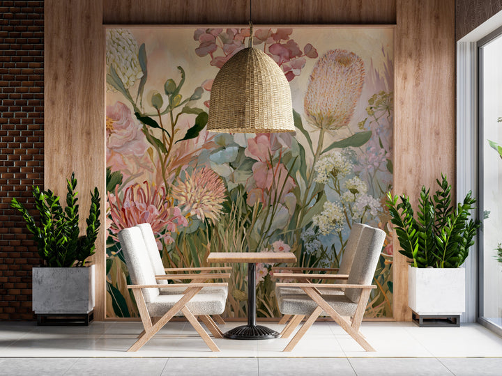 Garden Waltz- Floral Peel and Stick Premium Wallpaper Mural