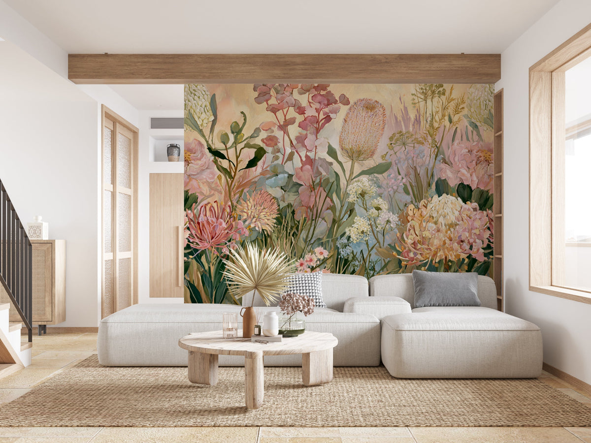 Garden Waltz- Floral Peel and Stick Premium Wallpaper Mural