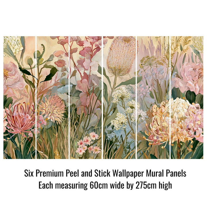 Garden Waltz- Floral Peel and Stick Premium Wallpaper Mural