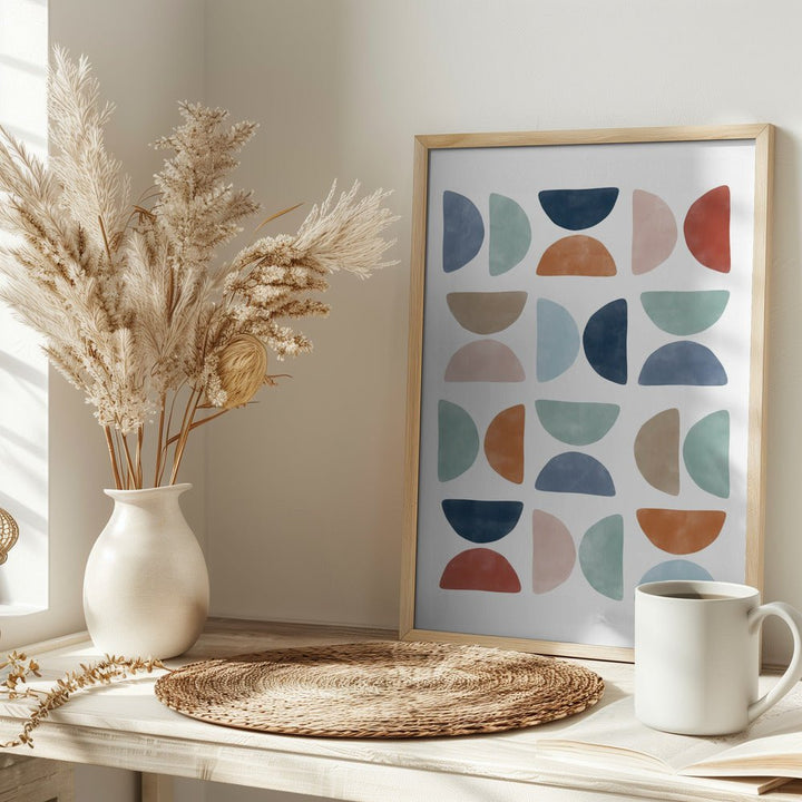 Geo Color Mosaic - Stretched Canvas, Poster or Fine Art Print - I Heart Wall Art - Poster Print, Canvas Print or Framed Art Print