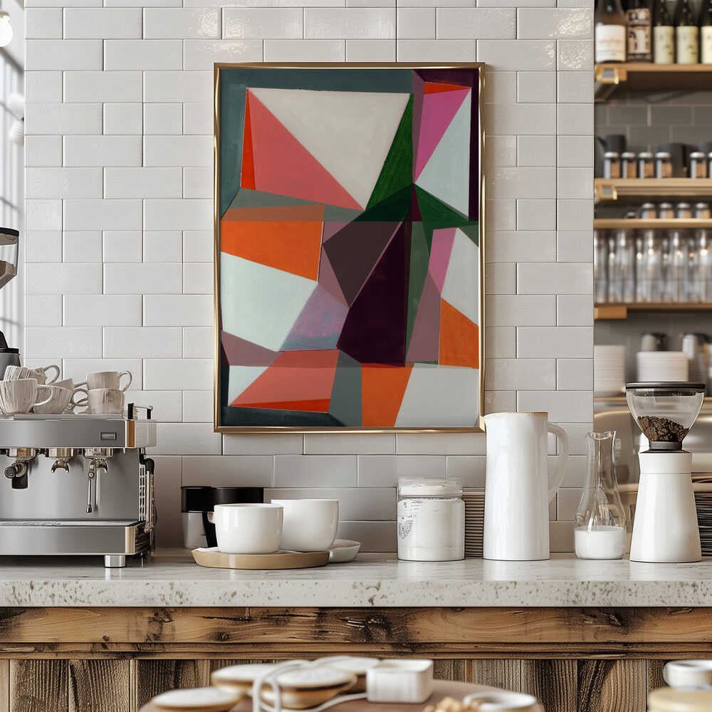 Geometric Abstract in Vibrant Hues - Stretched Canvas, Poster or Fine Art Print - I Heart Wall Art - Poster Print, Canvas Print or Framed Art Print