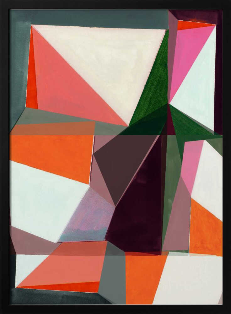 Geometric Abstract in Vibrant Hues - Stretched Canvas, Poster or Fine Art Print - I Heart Wall Art - Poster Print, Canvas Print or Framed Art Print