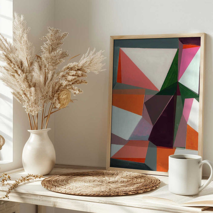 Geometric Abstract in Vibrant Hues - Stretched Canvas, Poster or Fine Art Print - I Heart Wall Art - Poster Print, Canvas Print or Framed Art Print