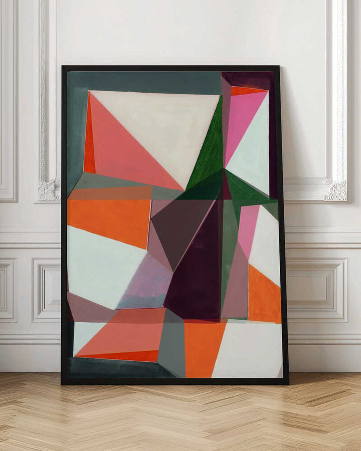 Geometric Abstract in Vibrant Hues - Stretched Canvas, Poster or Fine Art Print - I Heart Wall Art - Poster Print, Canvas Print or Framed Art Print