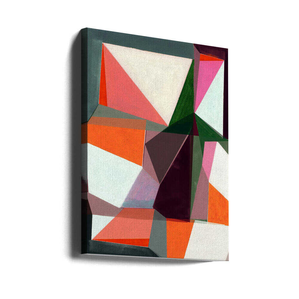 Geometric Abstract in Vibrant Hues - Stretched Canvas, Poster or Fine Art Print - I Heart Wall Art - Poster Print, Canvas Print or Framed Art Print