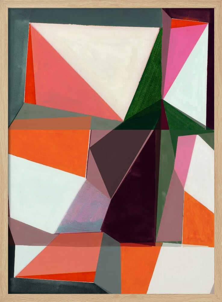 Geometric Abstract in Vibrant Hues - Stretched Canvas, Poster or Fine Art Print - I Heart Wall Art - Poster Print, Canvas Print or Framed Art Print