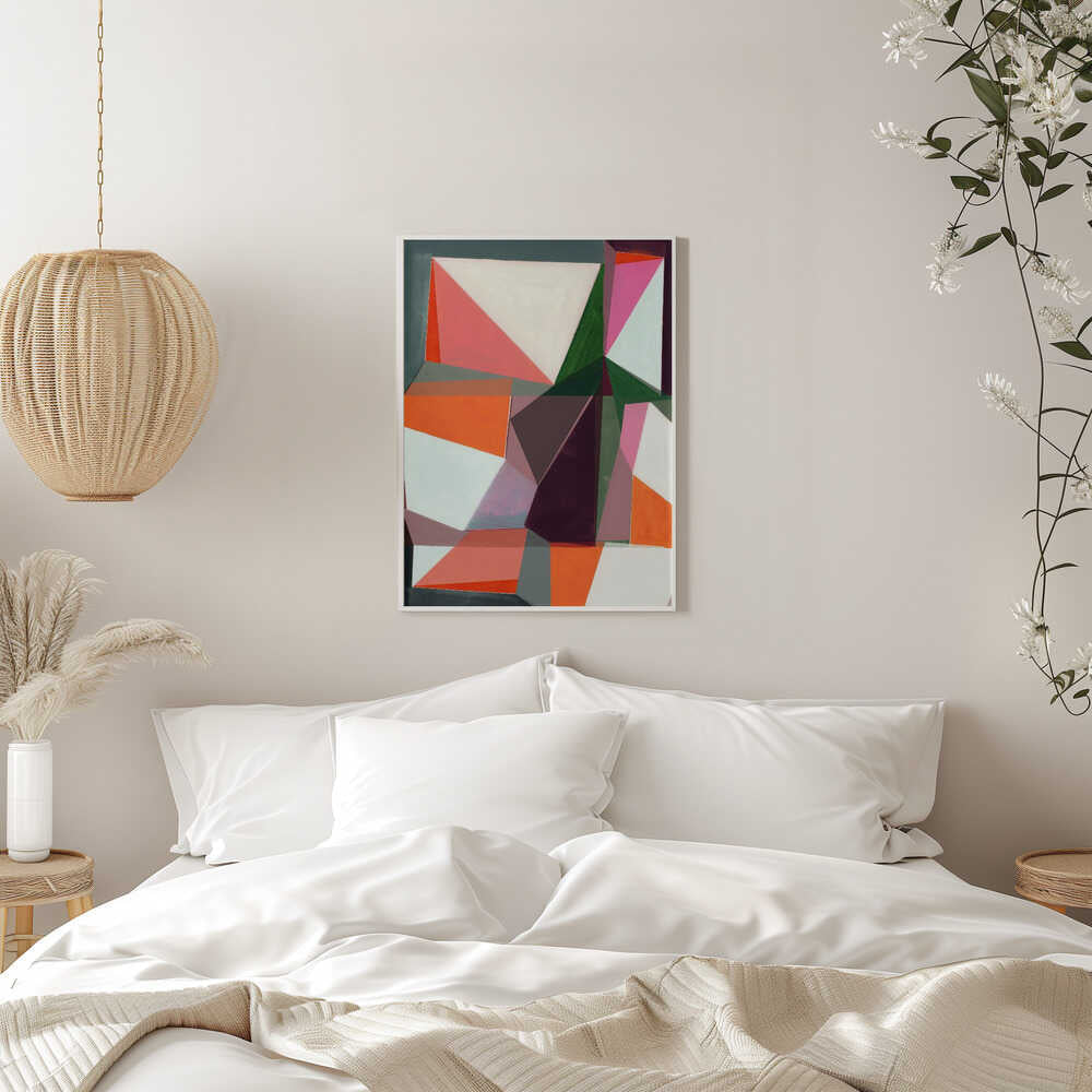 Geometric Abstract in Vibrant Hues - Stretched Canvas, Poster or Fine Art Print - I Heart Wall Art - Poster Print, Canvas Print or Framed Art Print