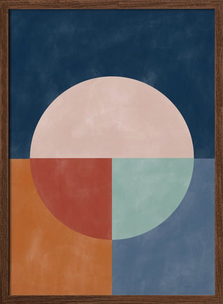 Geometric Abstraction With A Large Pastel Circle - Stretched Canvas, Poster or Fine Art Print - I Heart Wall Art - Poster Print, Canvas Print or Framed Art Print