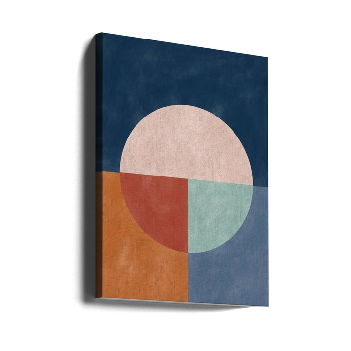 Geometric Abstraction With A Large Pastel Circle - Stretched Canvas, Poster or Fine Art Print - I Heart Wall Art - Poster Print, Canvas Print or Framed Art Print