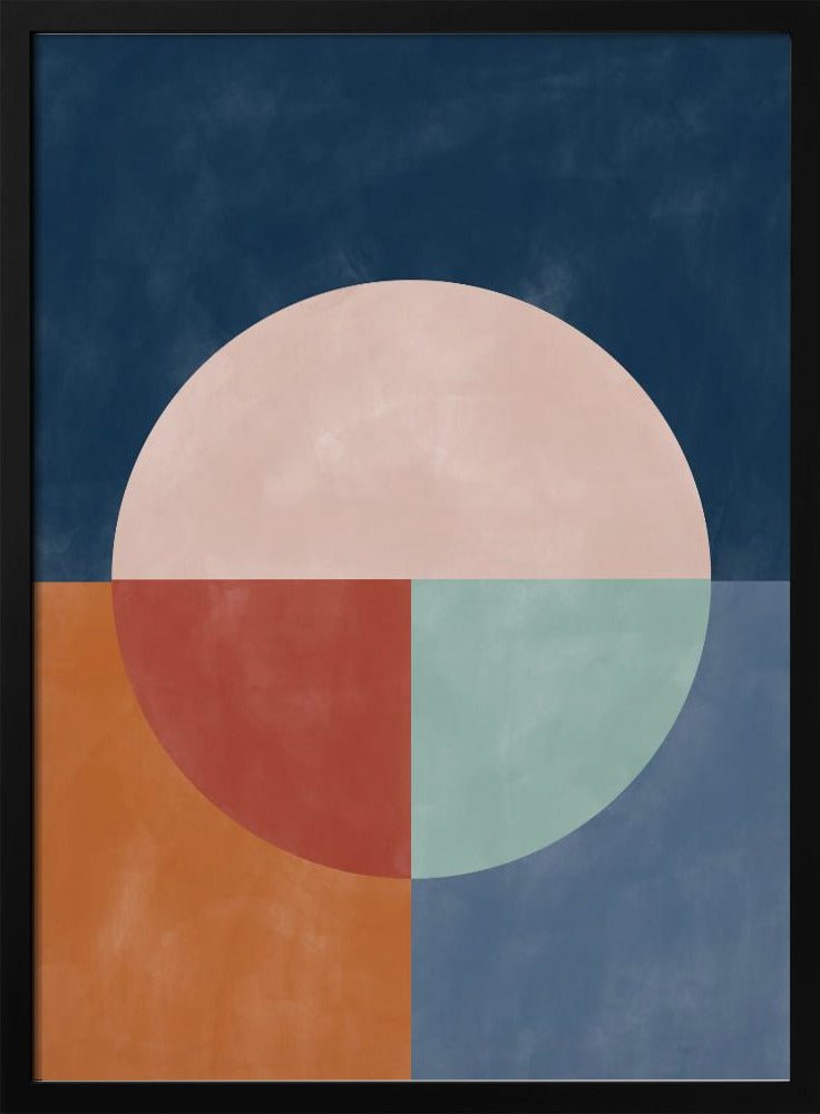 Geometric Abstraction With A Large Pastel Circle - Stretched Canvas, Poster or Fine Art Print - I Heart Wall Art - Poster Print, Canvas Print or Framed Art Print