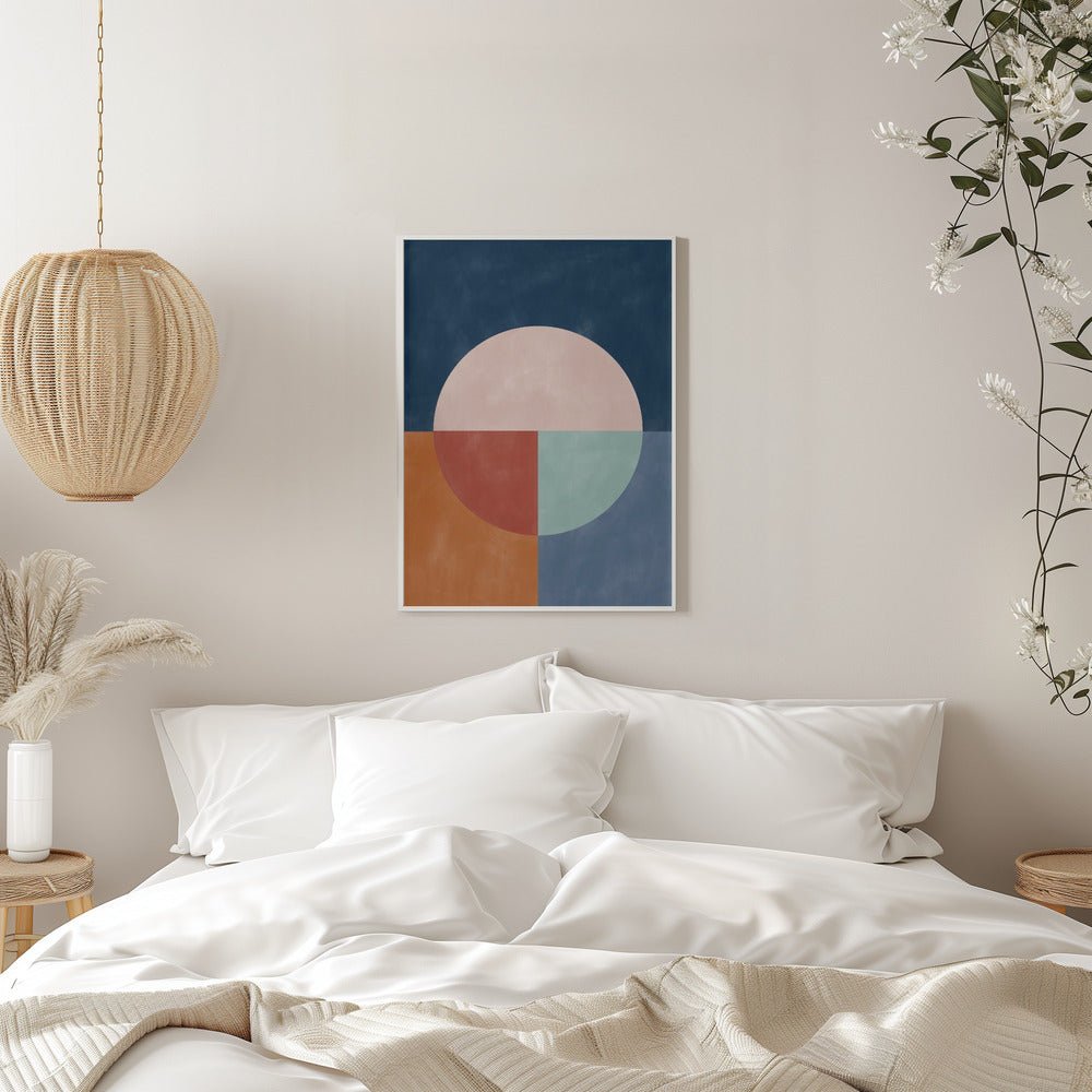 Geometric Abstraction With A Large Pastel Circle - Stretched Canvas, Poster or Fine Art Print - I Heart Wall Art - Poster Print, Canvas Print or Framed Art Print