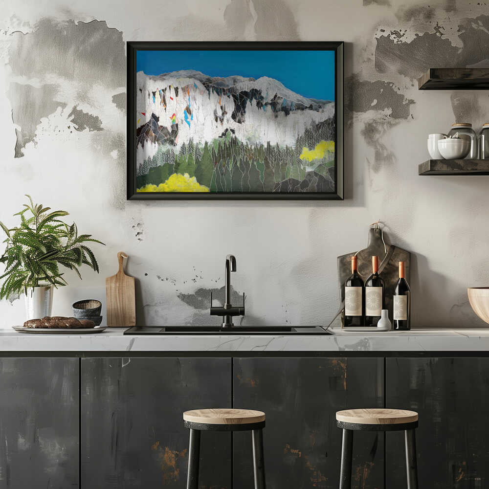 Geometric Alpine Landscape - Stretched Canvas, Poster or Fine Art Print - I Heart Wall Art - Poster Print, Canvas Print or Framed Art Print