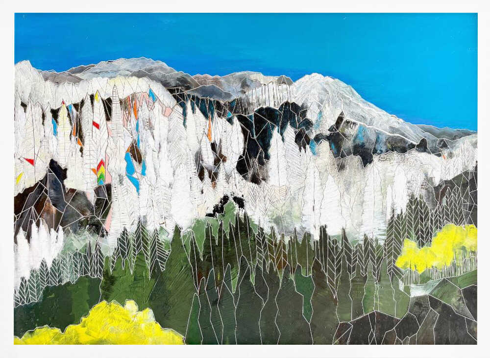 Geometric Alpine Landscape - Stretched Canvas, Poster or Fine Art Print - I Heart Wall Art - Poster Print, Canvas Print or Framed Art Print