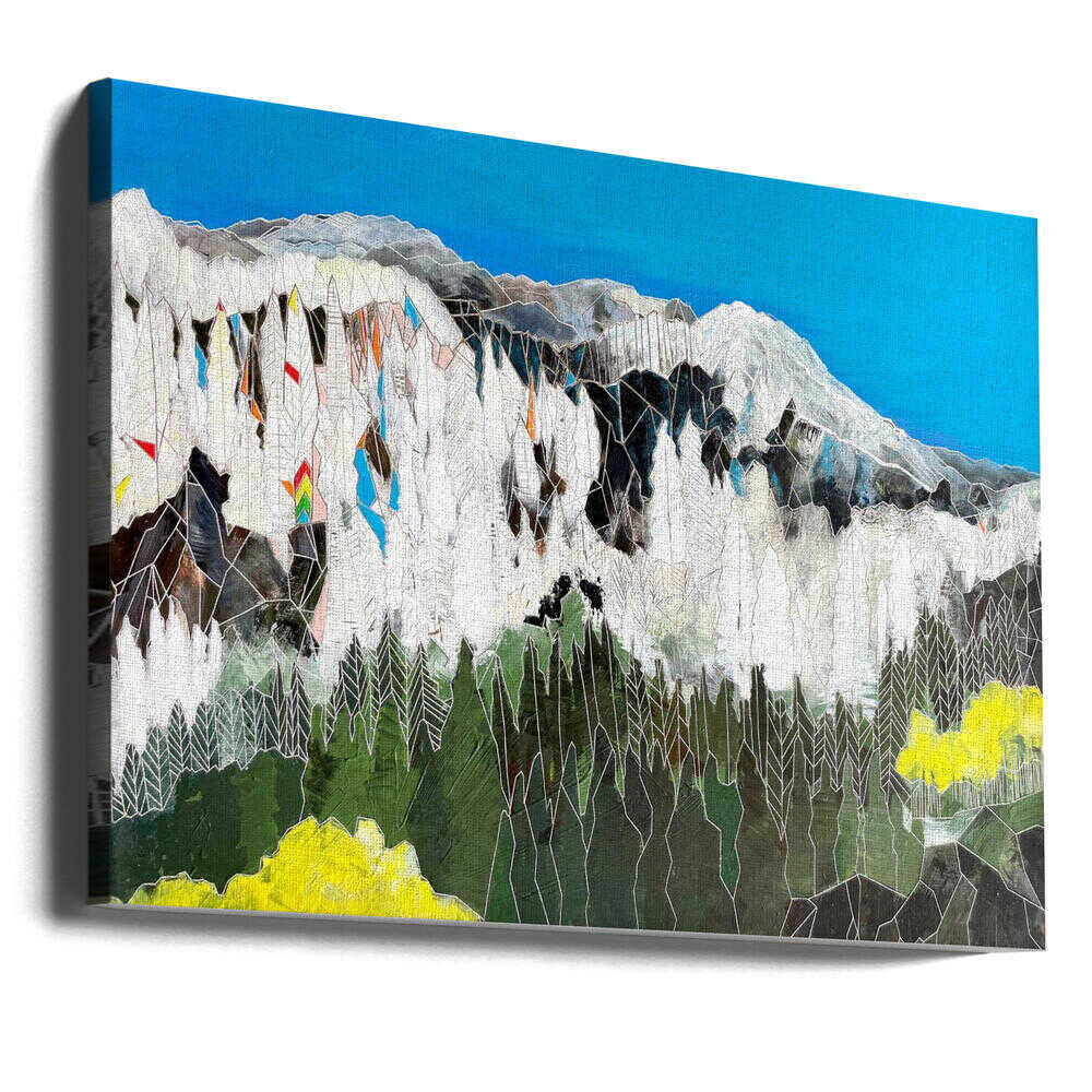 Geometric Alpine Landscape - Stretched Canvas, Poster or Fine Art Print - I Heart Wall Art - Poster Print, Canvas Print or Framed Art Print