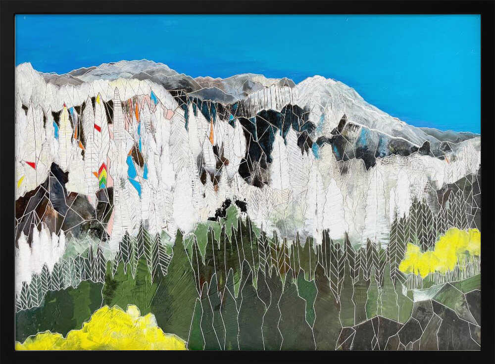 Geometric Alpine Landscape - Stretched Canvas, Poster or Fine Art Print - I Heart Wall Art - Poster Print, Canvas Print or Framed Art Print