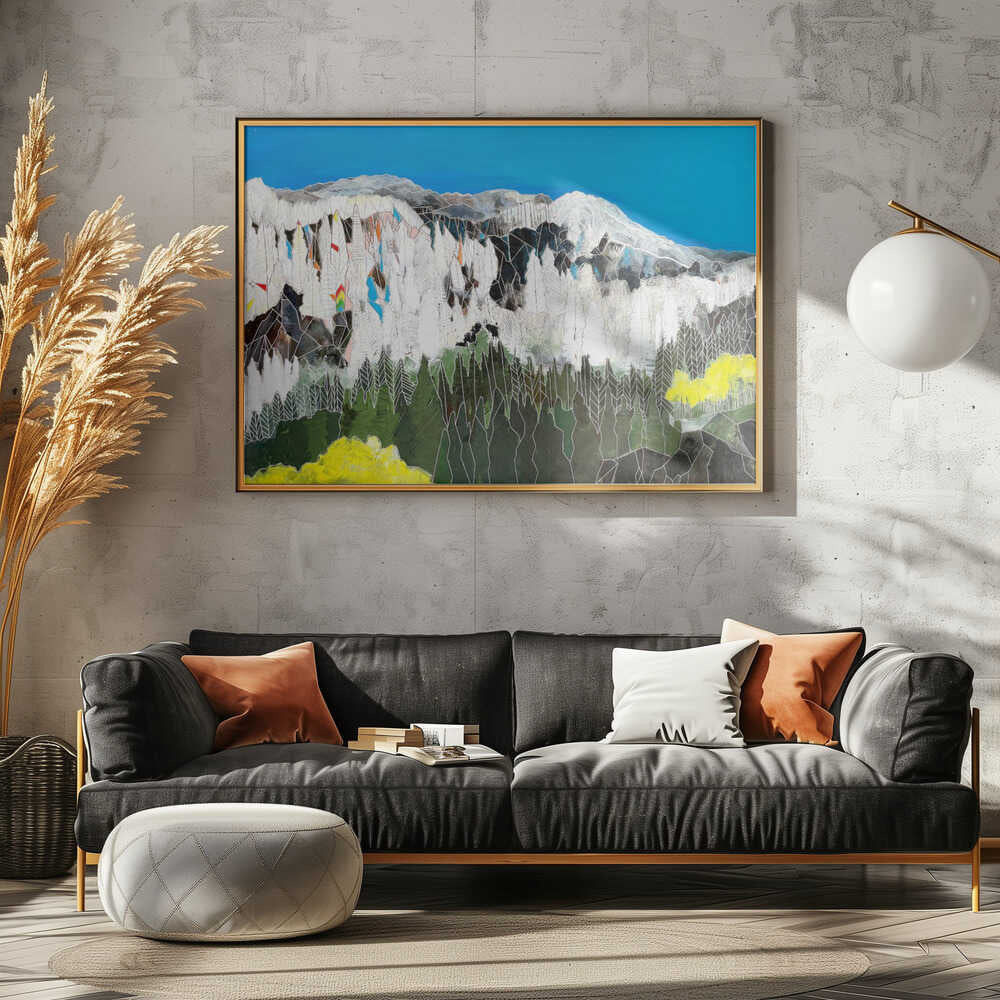 Geometric Alpine Landscape - Stretched Canvas, Poster or Fine Art Print - I Heart Wall Art - Poster Print, Canvas Print or Framed Art Print