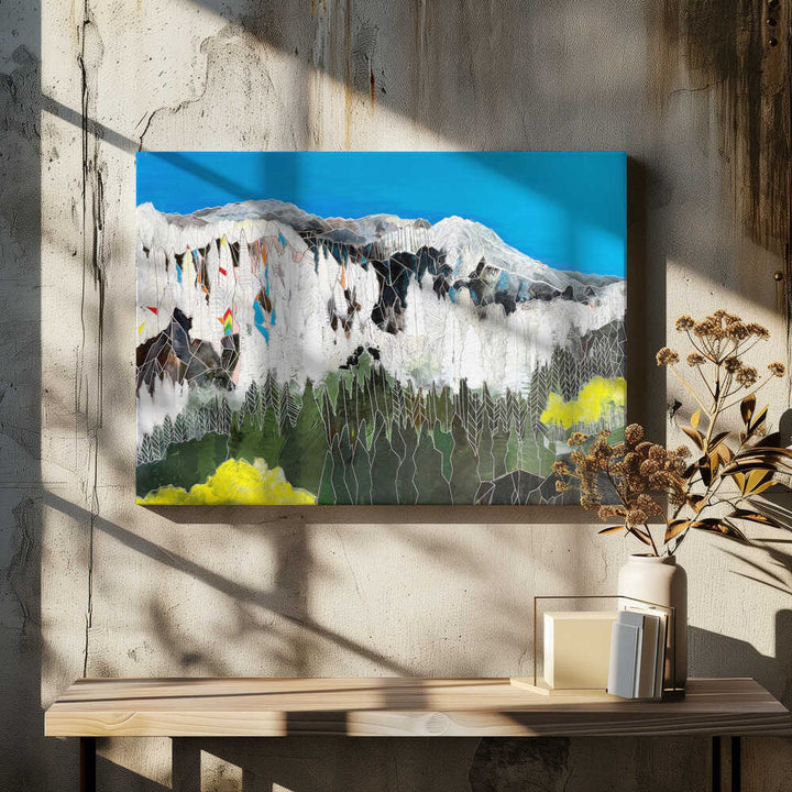 Geometric Alpine Landscape - Stretched Canvas, Poster or Fine Art Print - I Heart Wall Art - Poster Print, Canvas Print or Framed Art Print